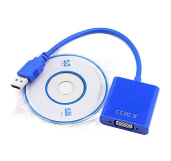 Gambar Laptop ke proyektor USB 3,0 untuk VFA multi tampilan videoconverter kabel eksternal USB untuk Windows 7 8 biru AY53 L  International