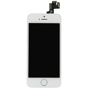 Gambar LCD Touch Digitizer layar + kamera + tombol melendung susunan kabel untuk iPhone 5S (putih \