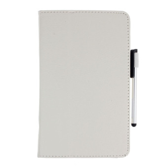 Gambar Leather Case Stand Cover for Samsung Galaxy Tab 4 7Inch TabletSM T230 SM T231 + Film Pen Reel White