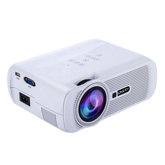 Leegoal 1000 lumen LED LCD proyektor Mini 1080P HD proyektor bioskop rumah (putih, steker