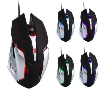 Gambar leegoal Gaming Mouse, OXOQO Optical USB Wired Gaming Mouse High Precision 3200 DPI Mouse With Colorful LED Light For PC MAC   intl