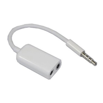 Gambar Leegoal putih 3,5 mm Stereo Audio Jack adaptor kabel Splitter Headphone untuk iPhone iPad iPod   International