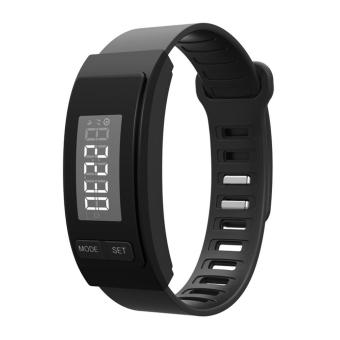 Gambar leegoal Smartband Wristwatch With Headset Earphone Pedometer Fitness Activity Tracker For IPhone IOS Android Smartphones(Black)