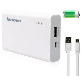 Gambar Lenovo Power Bank 7800Mah Kabel Micro USB White Original