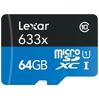 Gambar Lexar High Performance microSDXC 633x 64GB UHS I Card w SD Adapter  LSDMI64GBBNL633A   intl