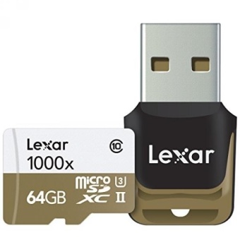 Gambar Lexar Professional 1000x microSDXC 64GB UHS II U3 (Up to 150MB sRead) W USB 3.0 Reader Flash Memory Card LSDMI64GCBNL1000R   intl