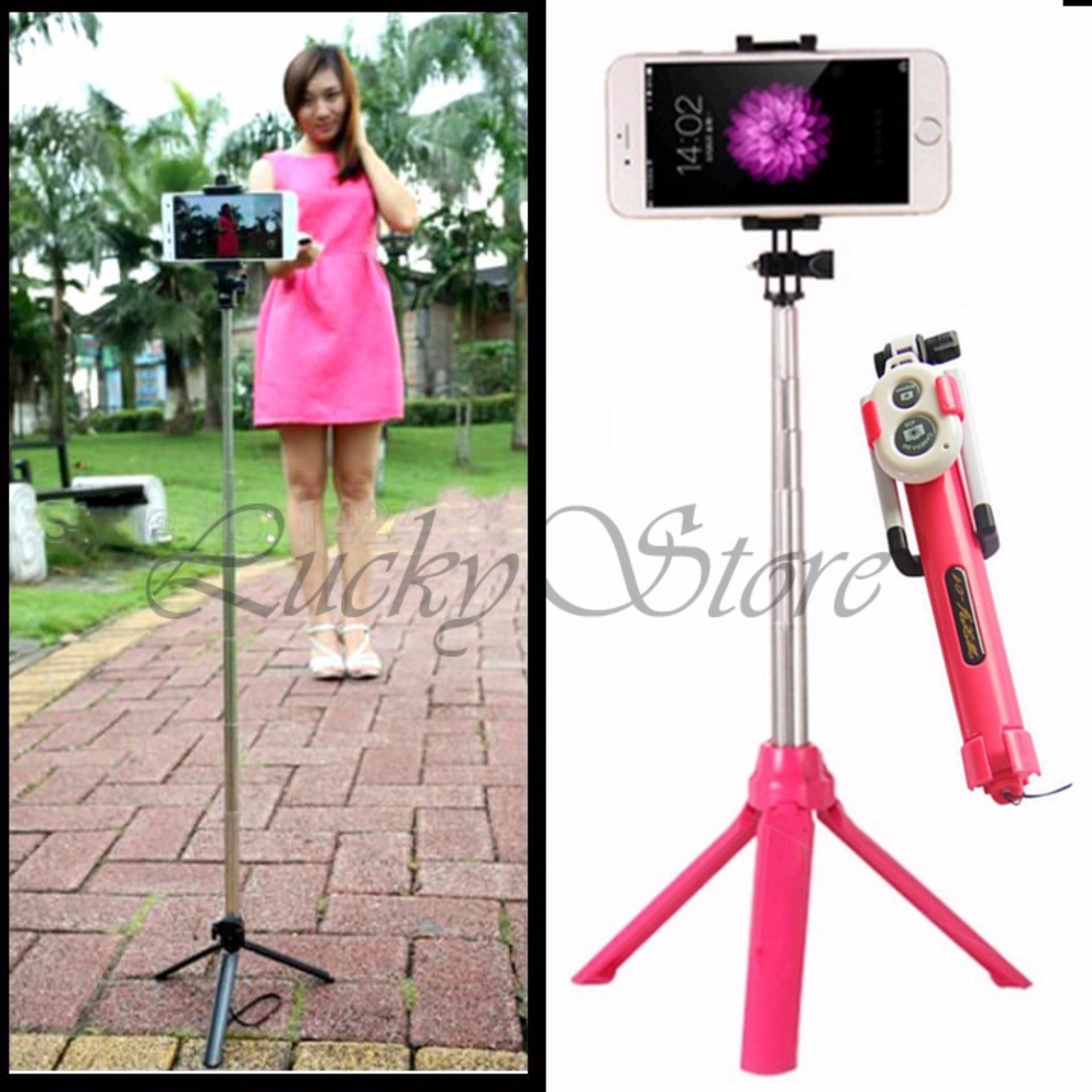 Lucky - Tongsis 3 in 1 With Bluetooth + Tripod Selfie Stick -