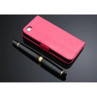 Gambar Luxury Flip leather Wallet Case For iPhone 5s with HD ScreenProtector  Pink   intl