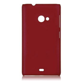 Gambar Mate Hard Case belakang kulit penutup untuk Microsoft Lumia535 RM 1090 merah gelap