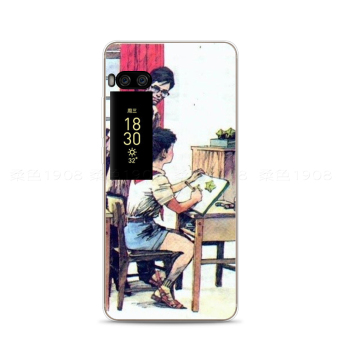 Gambar Meizu pro7 retro telepon shell soft cover buku teks