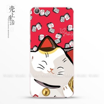 Gambar Meng Cinta VivoX6 7plus Kartun Transparan Dapat Beruntung Kucing Handphone Shell Pelindung Lengan