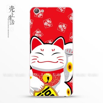 Gambar Meng Cinta VivoX6 7plus Kartun Transparan Dapat Beruntung Kucing Handphone Shell Pelindung Lengan