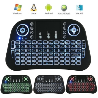 Gambar mengyanni Portable Mini Wireless 2.4G Colorful Backlit Touchpad Keyboard With Mouse For PC   Mac  Android TV BOX  TV Box (Black)   intl