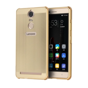 Gambar Metal Bumper Wire Drawing Back Cover Case For Lenovo K6 Note (Gold)  intl