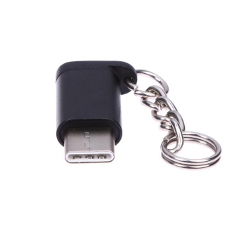 Gambar Metal USB 3.1 Type C Male Connector to Micro USB 2.0 5Pin FemaleData Adapter (Black)   intl