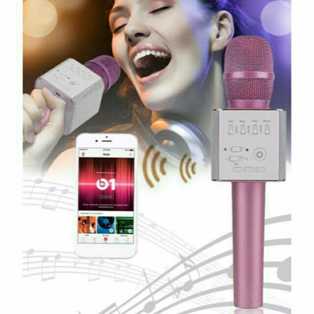 MIC Q9 WIRELESS BLUETOOTH SMULE KARAOKE SPEAKER TERBARU Q9 smule mic