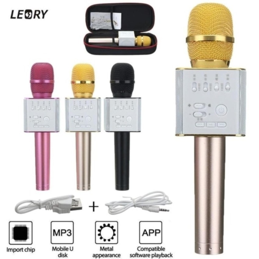 image: MIC Q9 WIRELESS BLUETOOTH SMULE KARAOKE SPEAKER TERBARU Q9 smule mic(free box)