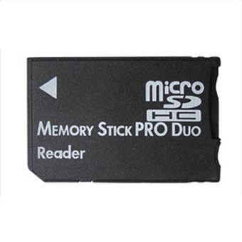 Gambar Micro SD SDHC ms disebut TF untuk memori stik Pro Bandung PSP Card Reader konverter adaptor (Hitam)