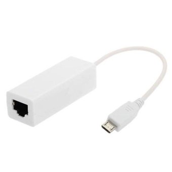 Gambar Micro USB 2.0 to Ethernet 10 100 RJ45 Network Lan Adapter Card (White)