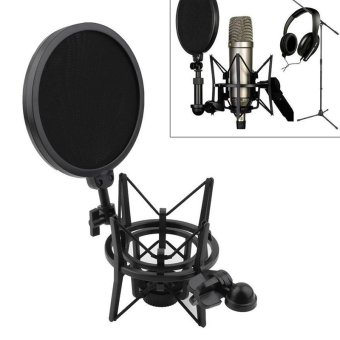 Gambar Mikrofon kondensor profesional studio rekaman suara dengan syok Gunung kualitas tinggi