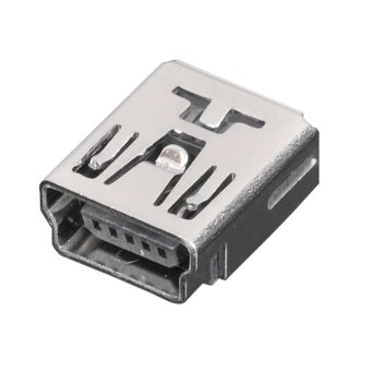 Gambar Mini dibetulkan USB 5   Tandai perempuan 90 derajat konektor soketDIP   Perak (10 buah paket)