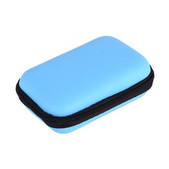 Gambar Mini EVA Earphone Cable Bag Hard Charging USB Case Protective Organizer Box Blue   intl