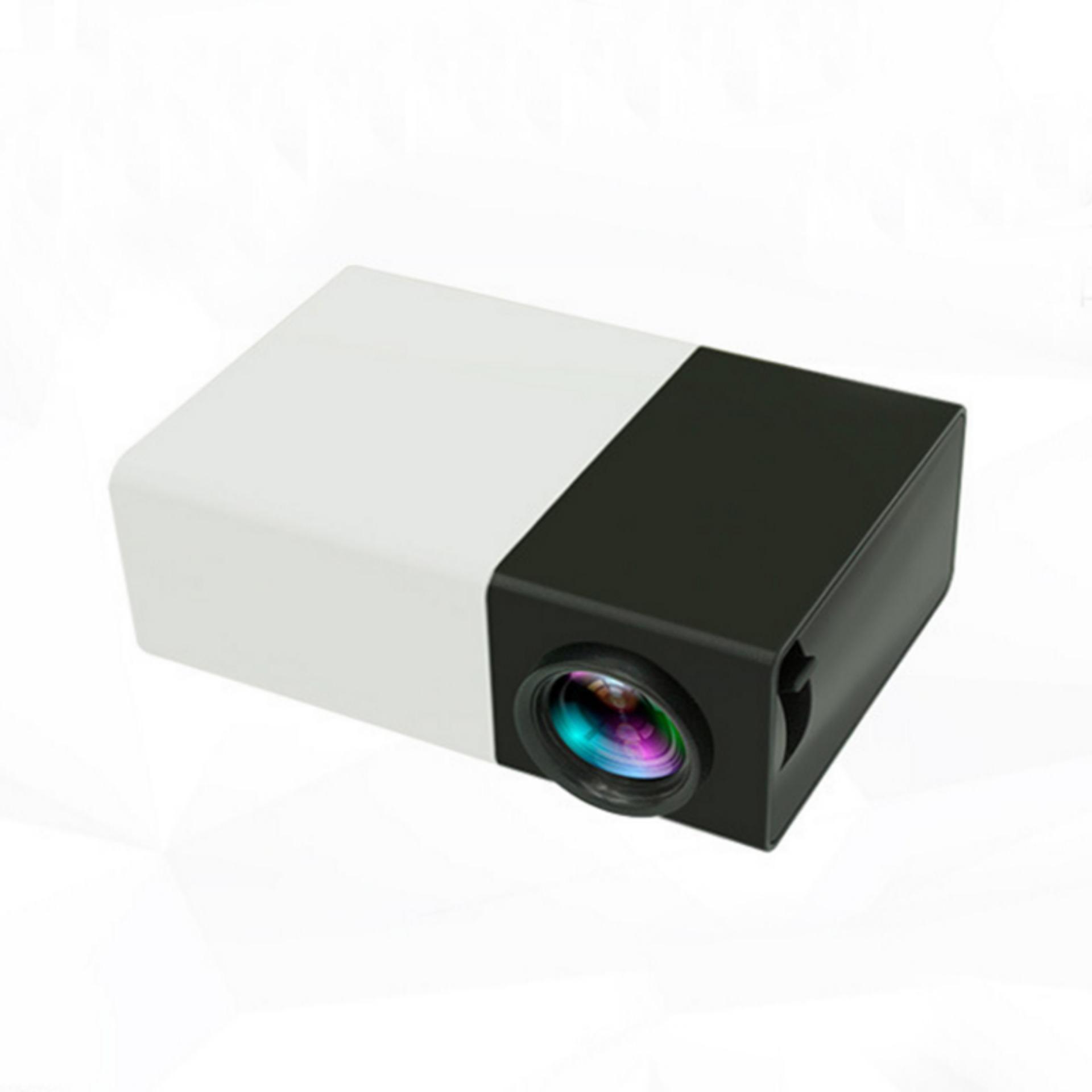 Mini Portabel 1080 P LED Proyektor Bioskop Bioskop Rumah Terbuka dengan PC Laptop USB/SD/AV/HDMI Pocket Input untuk TV Video Game Film Party Home Entertainment Pico Projector (Black & White) -Intl
