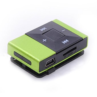 Gambar Mini USB Clip Digital Mp3 Music Player Support 8GB SD TF Card Green   intl