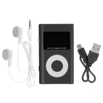 Gambar Mini USB MP3 Music Media Player LCD Screen Support 32GB Micro SD TF Card Slot Black   intl