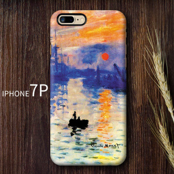 Gambar MONET iphone7 7Plus matte seni lily air set ponsel shell