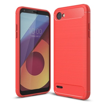 Gambar Mooncase Case for LG Q6 Carbon Fiber Resilient Drop Protection Anti Scratch Rugged Armor Case Red   intl