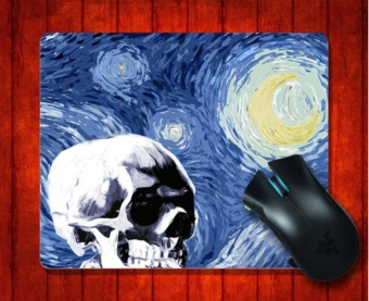 Gambar MousePad Skull With Burning Cigarette On A Starry NightImpressionism for Mouse mat 240*200*3mm Gaming Mice Pad   intl