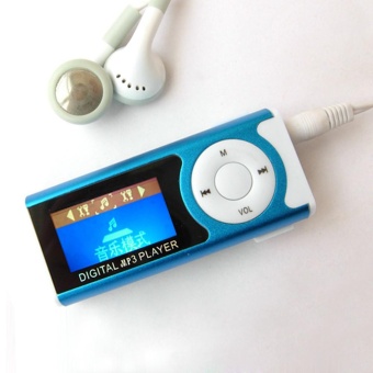 Gambar MP3 Player Support 16GB Micro SD TF Card USB Clip Mini LED PortableLCD Blue   intl