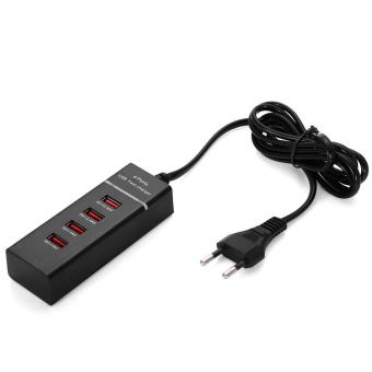 Multi-function EU Plug USB 4-Port Fast Charger - Black - intl  