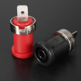 Gambar NEW 2pcs 4mm Step Type Binding Post Banana Jack Socket Connector Red Black Set   intl