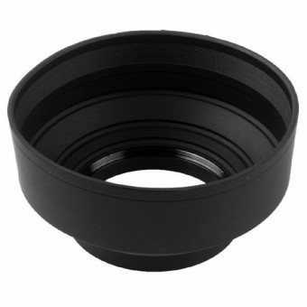 Gambar New 3 Stage 3 in 1 Collapsible Rubber Foldable Lens Hood 58mm DSIRLens For Canon Nikon Camera   intl