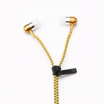 Gambar New Style Yellow Stereo 3.5mm Jack Earbuds Earphones with MicZipper Earphone   intl