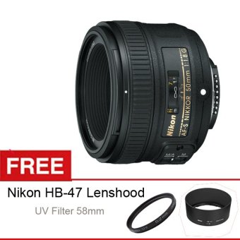 Nikon AF-S 50mm f18G Free UV Filter 58mm dan Lenshood HB-47