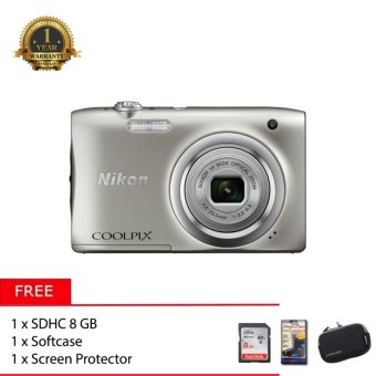Nikon Coolpix A100 Silver+Memory+Case  