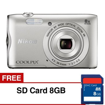 Nikon Coolpix A300 - 20.1MP - Optical VR - Kamera Digital - Silver  