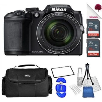 Nikon COOLPIX B500 Digital Camera Black (26506) USA - Full Accessory Double Memory Bundle Package Deal - intl  