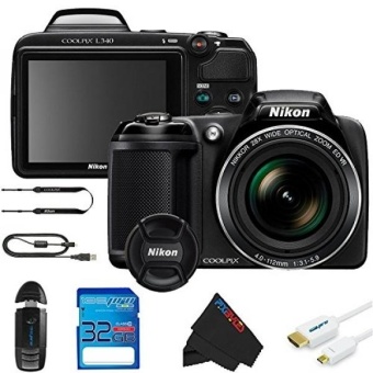 Nikon COOLPIX L340 Digital Camera +32GB Pixi-Basic Accessory Bundle - intl  