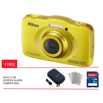 Nikon Coolpix S33 - Kuning + Gratis Memory Card 8 GB + Screen Guard +Tas Camera  
