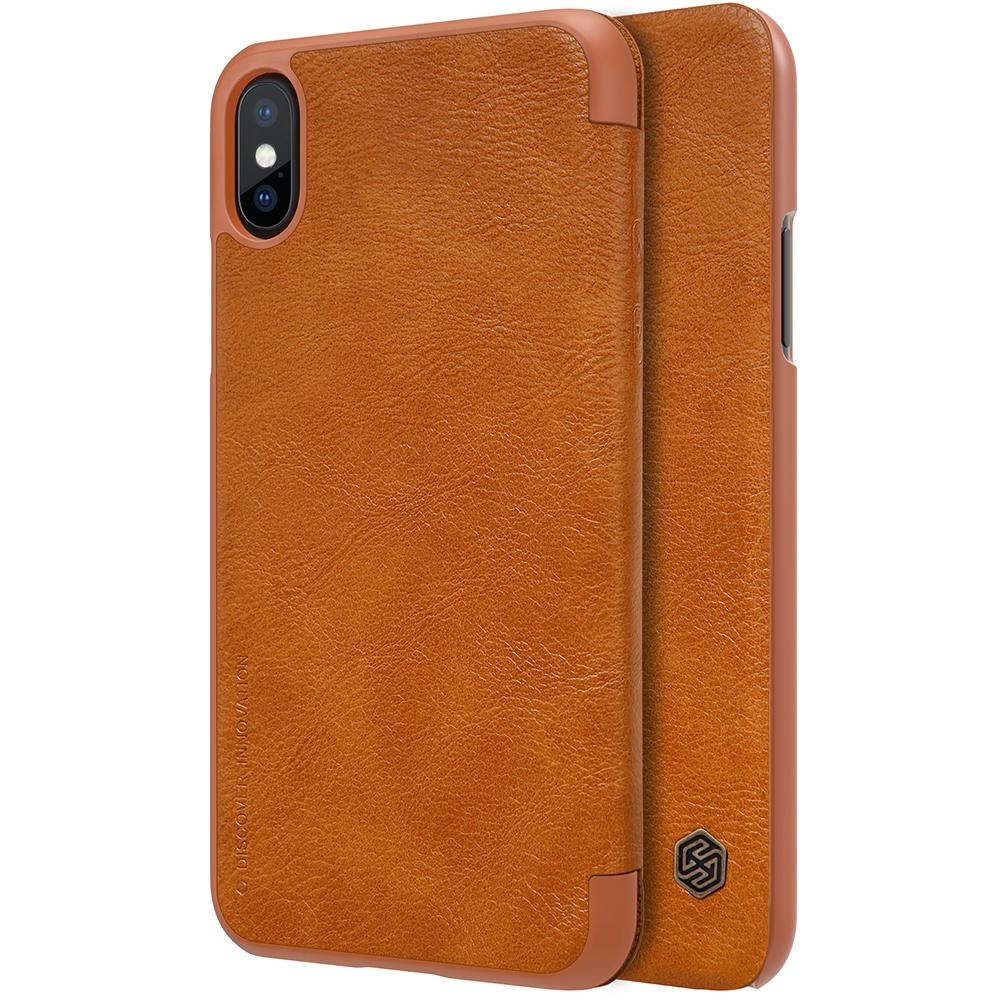 NILLKIN Fitted Case S untuk Apple IPhone X Case Mewah PU Leather Smart Flip Case untuk IPhone X Cover Aksesoris + Gratis Tempered Glass Pelindung Layar-Intl