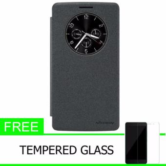 Gambar Nillkin Sparkle Leather Case   Flip Case Cover Original LG G4 Stylus   Hitam + Gratis Tempered Glass