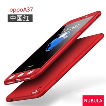 Gambar NUBULA Phone Case untuk OPPO A37   OPPO Neo 9 360 derajat nyata Full Body ultra tipis Hard Slim PC pelindung case penutup dengan Tempered Glass