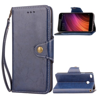 Gambar OEM for Xiaomi Redmi 4X Wallet Cases PU Leather Cover RetroBusiness Style with Card Pockets Magnet Clip Hand Strap Black Color  intl