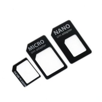 Gambar OH 3 in 1 Nano SIM to Micro Standard SIM MICROSIM Adaptor Adapterfor iPhone 5   intl