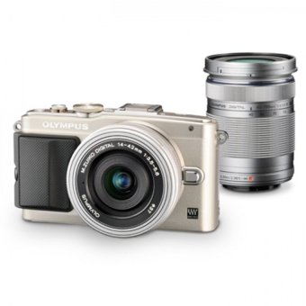Olympus E-PL6 Mirrorless Camera 14-42mm EZ 40-150mm Lens Kit 8GB with Bag (Silver)  