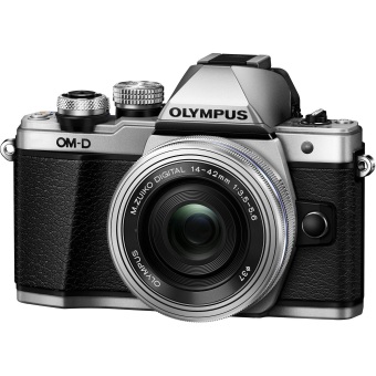 Olympus Kamera Mirrorless OM-D E-M10 Mark 2 + Lensa 14-42mm + 45mm - 16MP OMD + Memory Sandisk 16 GB + LCD Screen Guard - Grey  